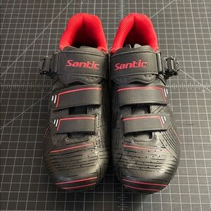 Santic Women's Black and Red Cycling Shoes